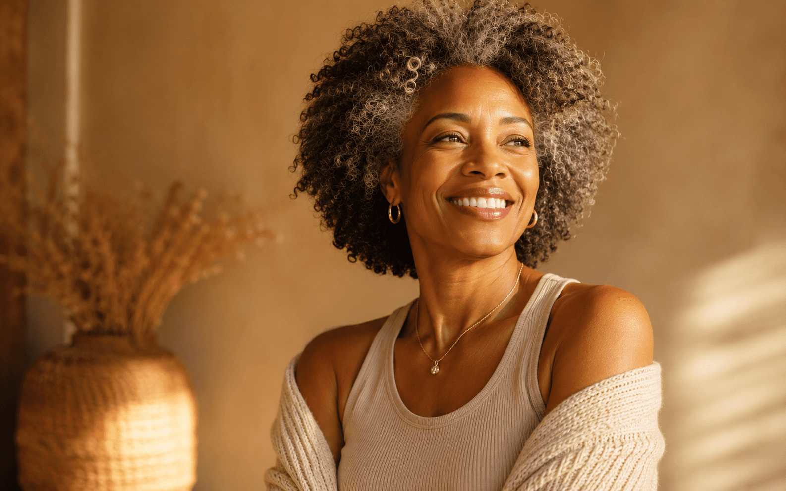 Radiant woman in her 50s
