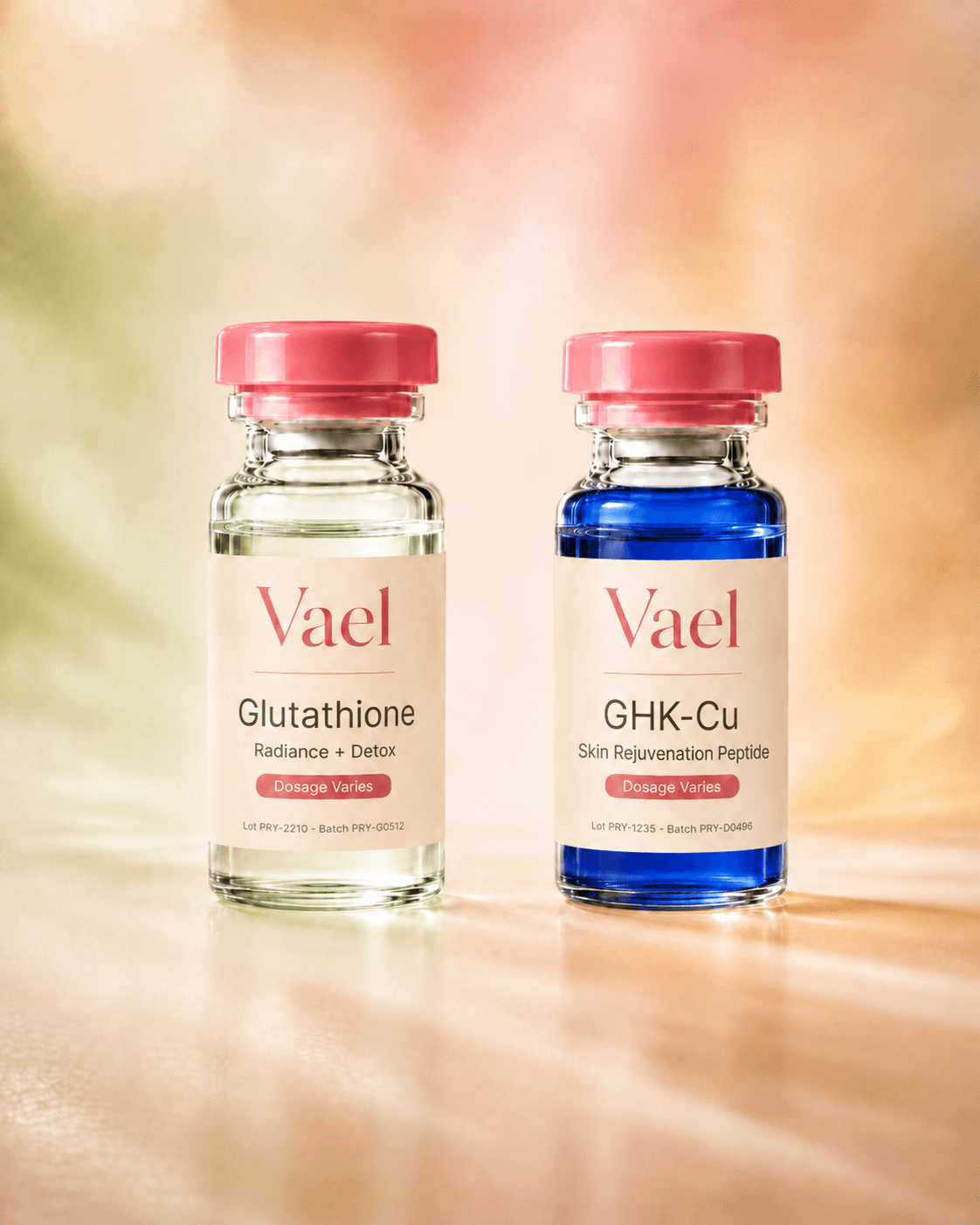 The Radiance Stack: GHK-Cu + Glutathione vials